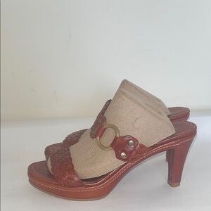 Coach Phebe Tan Vachetta woven Leather. Size 7 1/2 Used excellent condition